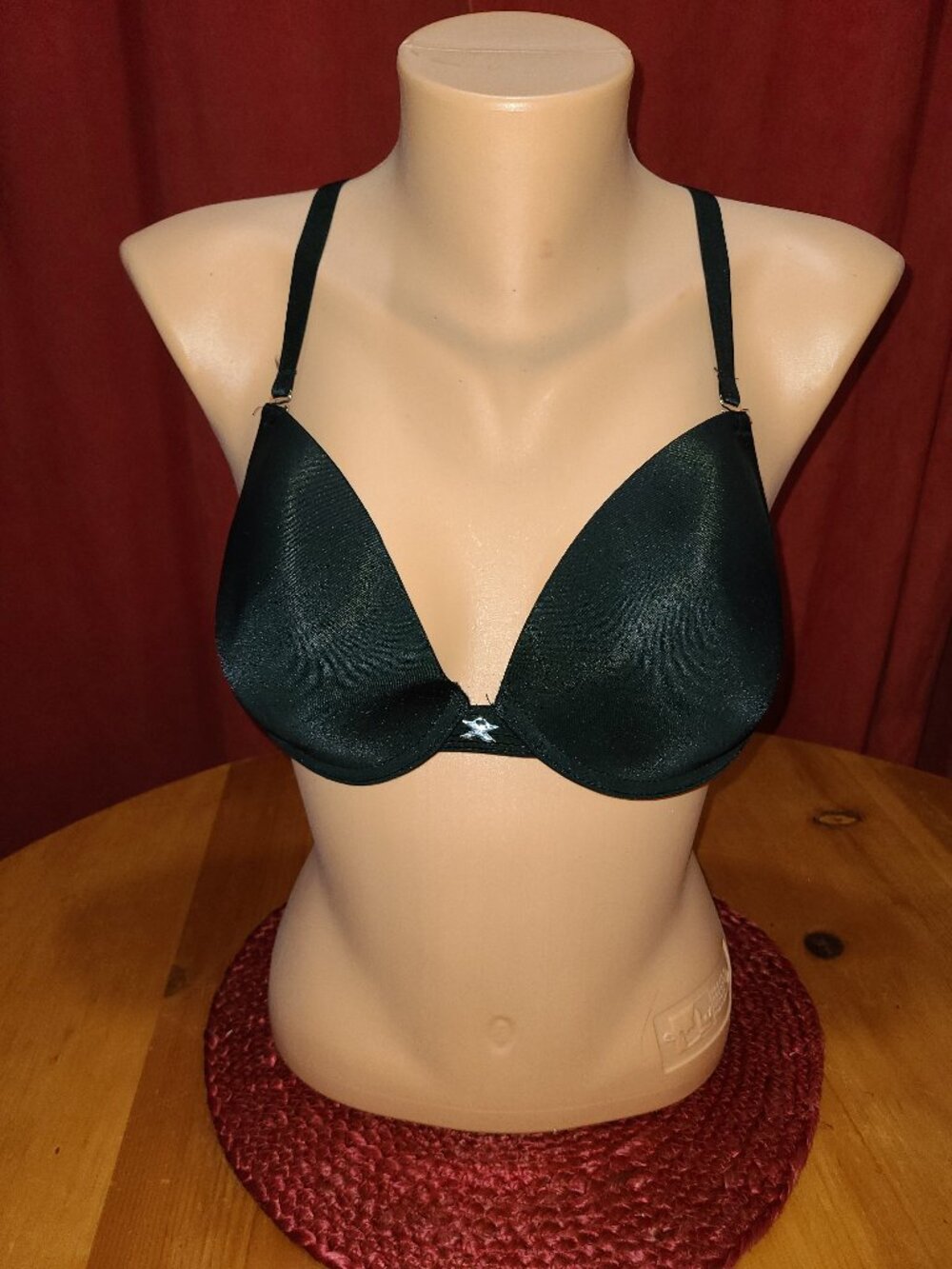 Fredericks of Hollywood Black Bra VTG Multiway Strapless 34C 34D Molded Cup